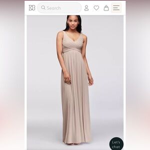 Women’s David’s Bridal dress. Size 8. Color Biscotti. Excellent used condition.